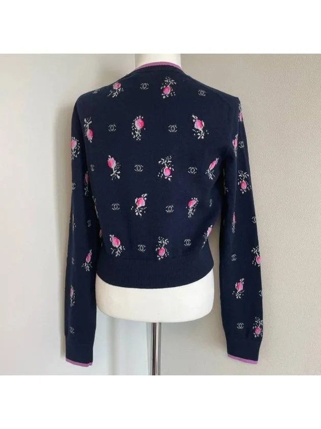 22K FW Flower CC Logo Cashmere Long Sleeve Pullover Knit 38 P73818