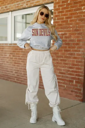 ARIZONA STATE SUN DEVILS HEADED TO VICTORY BANDED CROPPED HOODIE BY MADI PREWETT TROUTT