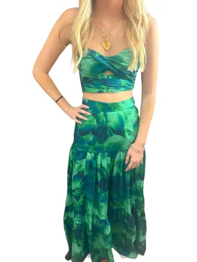 Ayla Calista Beach Chic Maxi Set in Vibrant Green