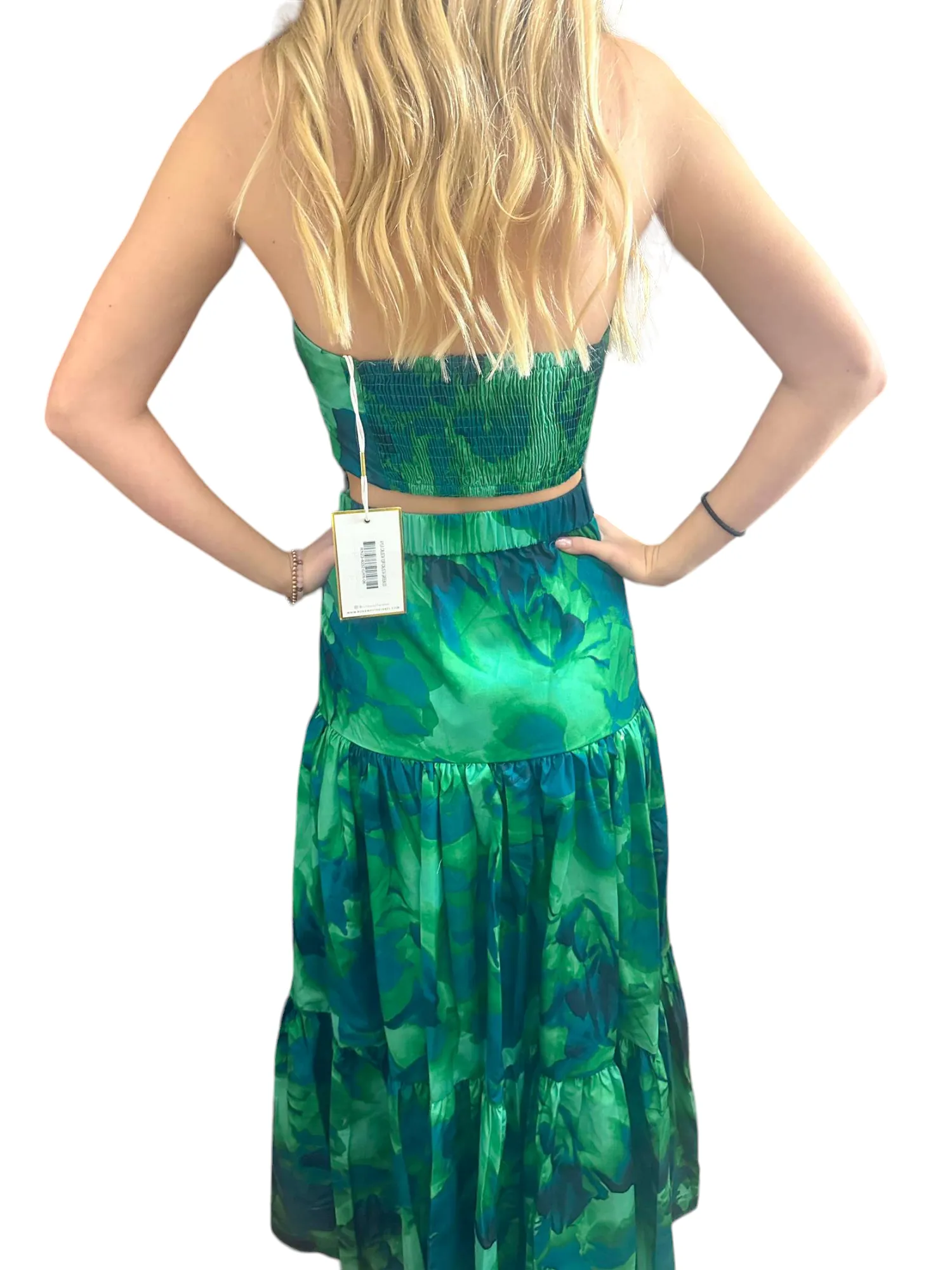 Ayla Calista Beach Chic Maxi Set in Vibrant Green