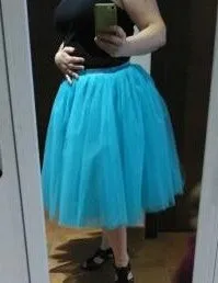 Beautiful Multi-layer Pure Color A-line Tulle Skirt