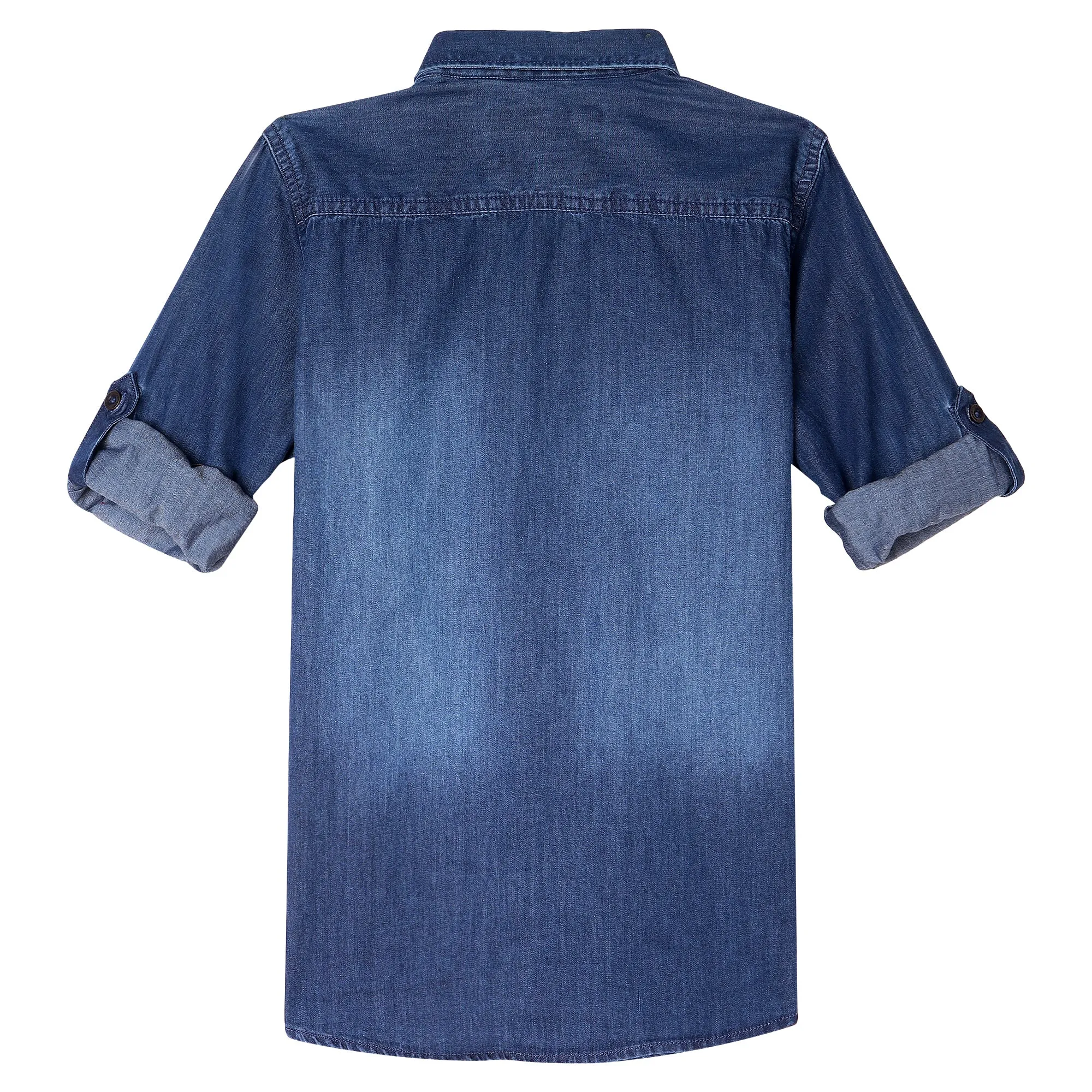 Boys Casual Indigo Blue Full Sleeve with Tab  Shirt