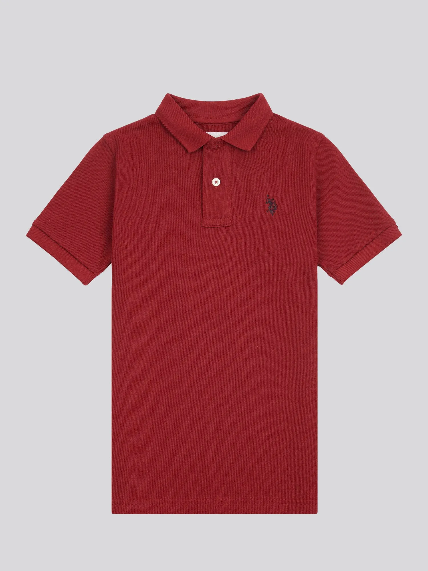 Boys Double Horsemen Polo Shirt in Tibetan Red