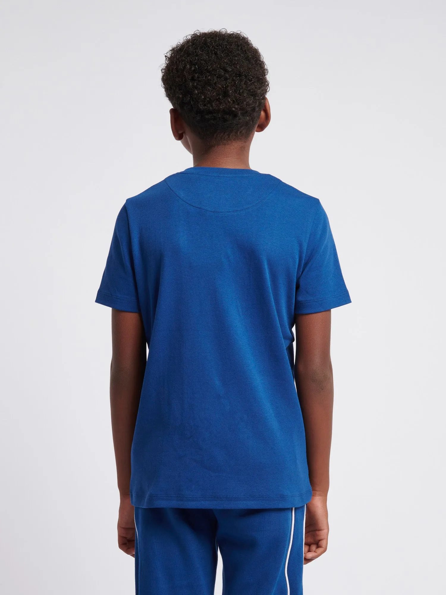 Boys Piped Interlock T-Shirt in Navy Peony