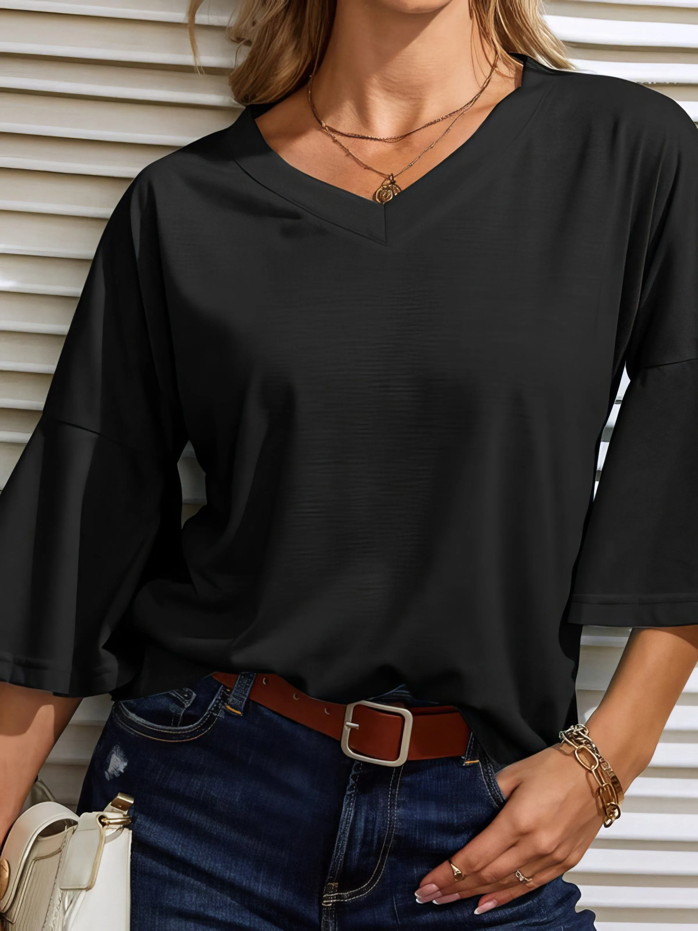 Breathtaking V Neck Blouse