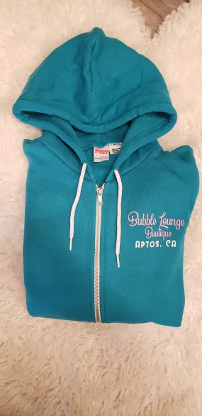 BUBBLE LOUNGE APPAREL ZIP HOODIE MERMAID GREEN