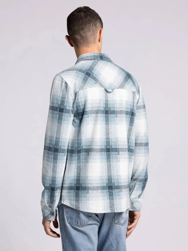 Clark Shirt - Long Sleeve Button Up   CREAM TEAL PLAID