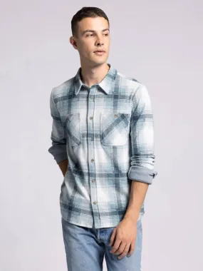 Clark Shirt - Long Sleeve Button Up   CREAM TEAL PLAID