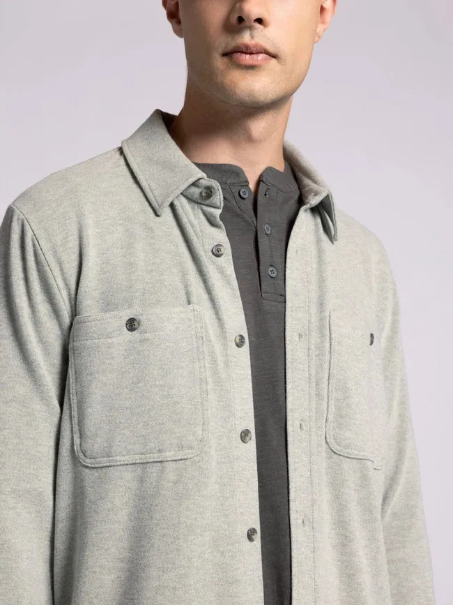 Clark Shirt - Long Sleeve Button Up  VETIVER HEATHER