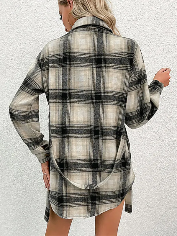 Comfy Plaid Jacket - Trendy Shirt Long Shacket