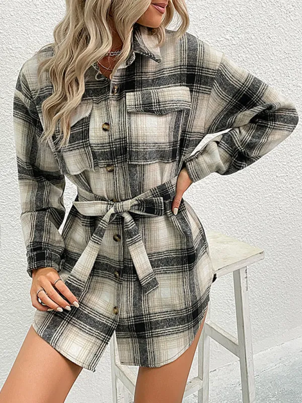 Comfy Plaid Jacket - Trendy Shirt Long Shacket