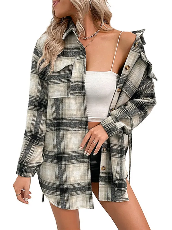 Comfy Plaid Jacket - Trendy Shirt Long Shacket