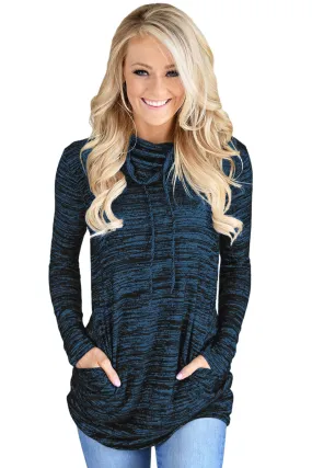 Cozy Cowl Neck Drawstring Sweatshirt