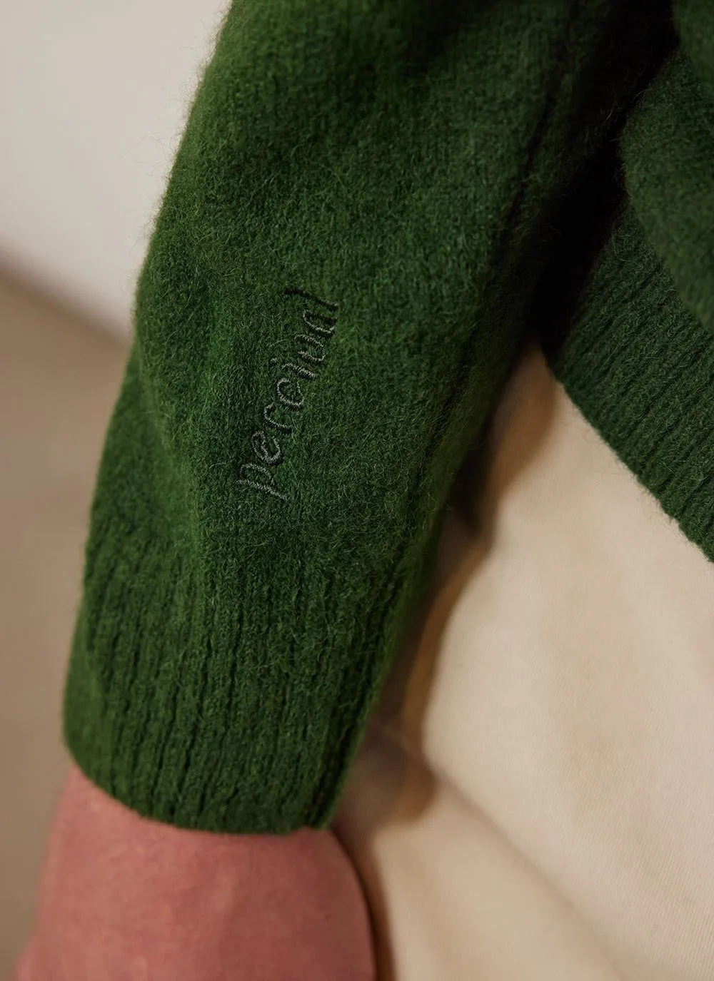 Crew Neck Jumper | Alpaca Wool | Forest