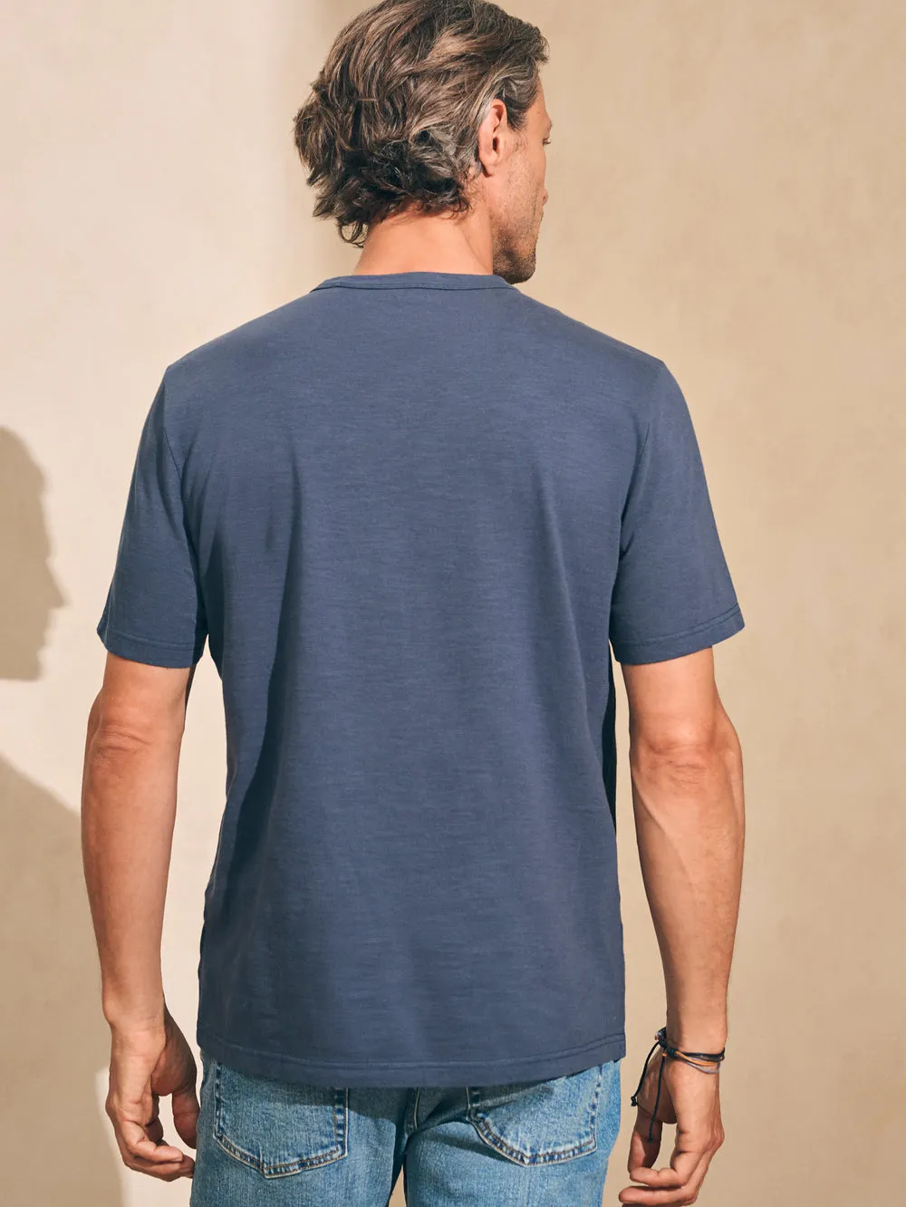 Faherty Sunwashed Tee in Dune Navy