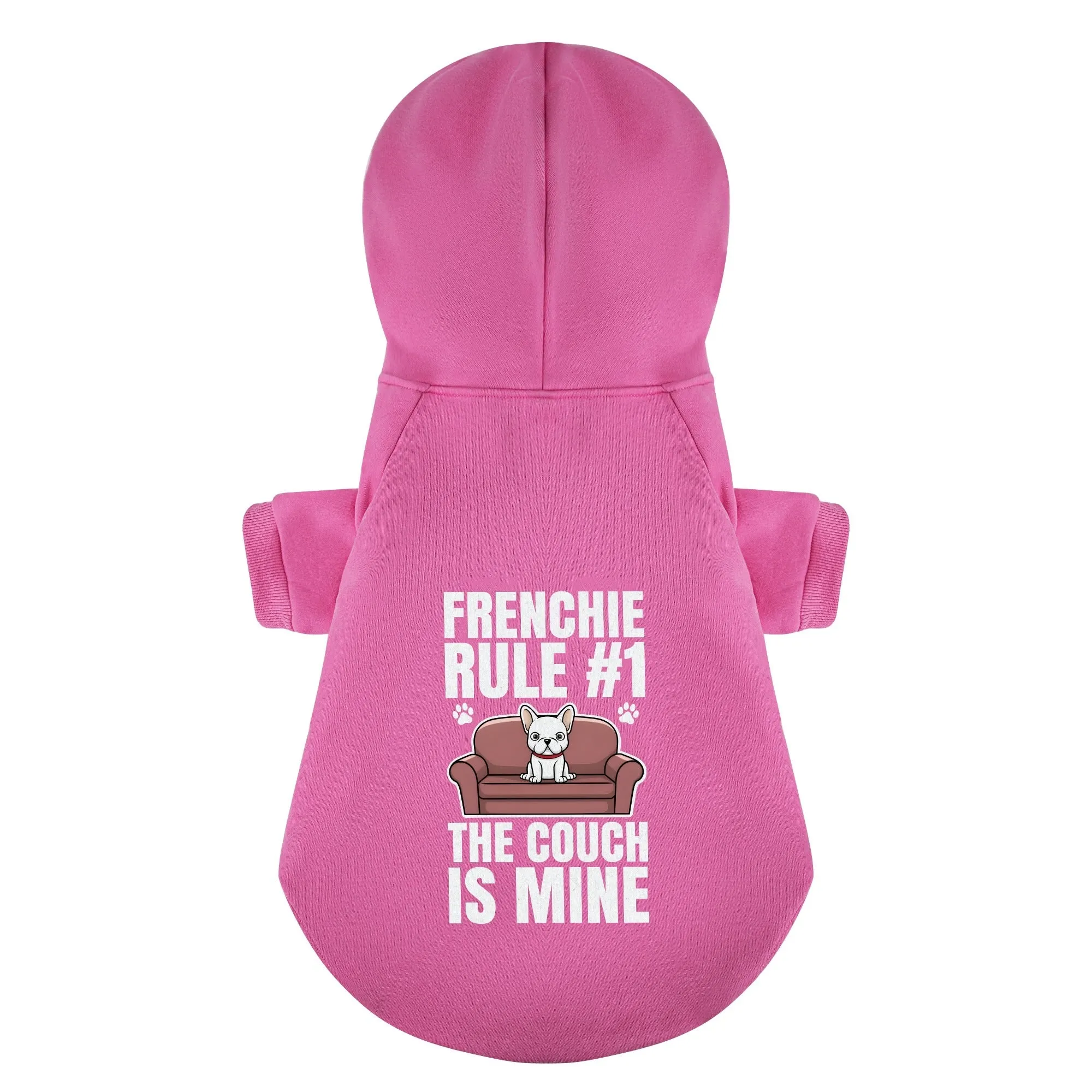 Frenchie rule #1: The couch is mine  -  Personalized French Bulldog Hoodies with Funny Quotes – Stylish, Cozy, and Premium 100% Cotton