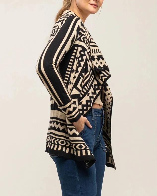 Geometric Print Knitted Jacket