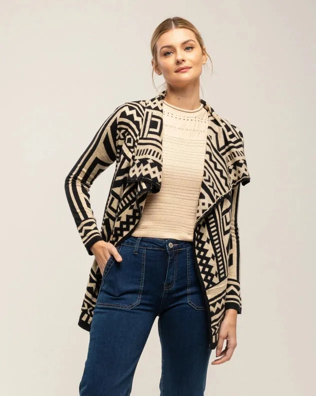 Geometric Print Knitted Jacket