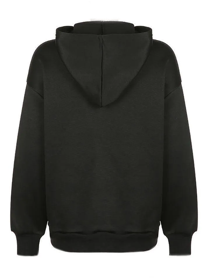 Goth Graphic Oversized Hoodie