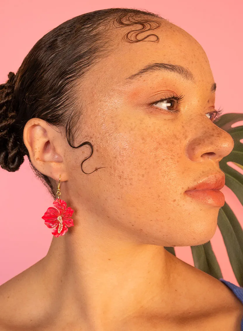 Hibiscus Flower Earrings