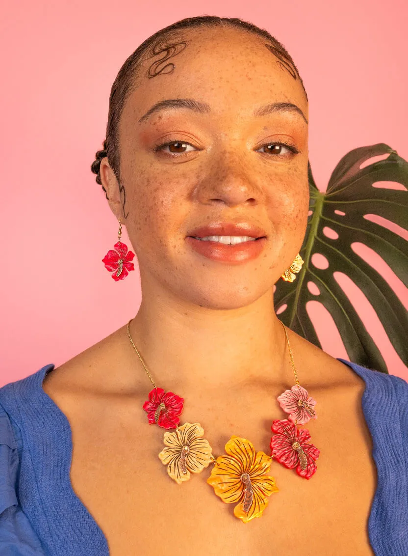 Hibiscus Flower Earrings