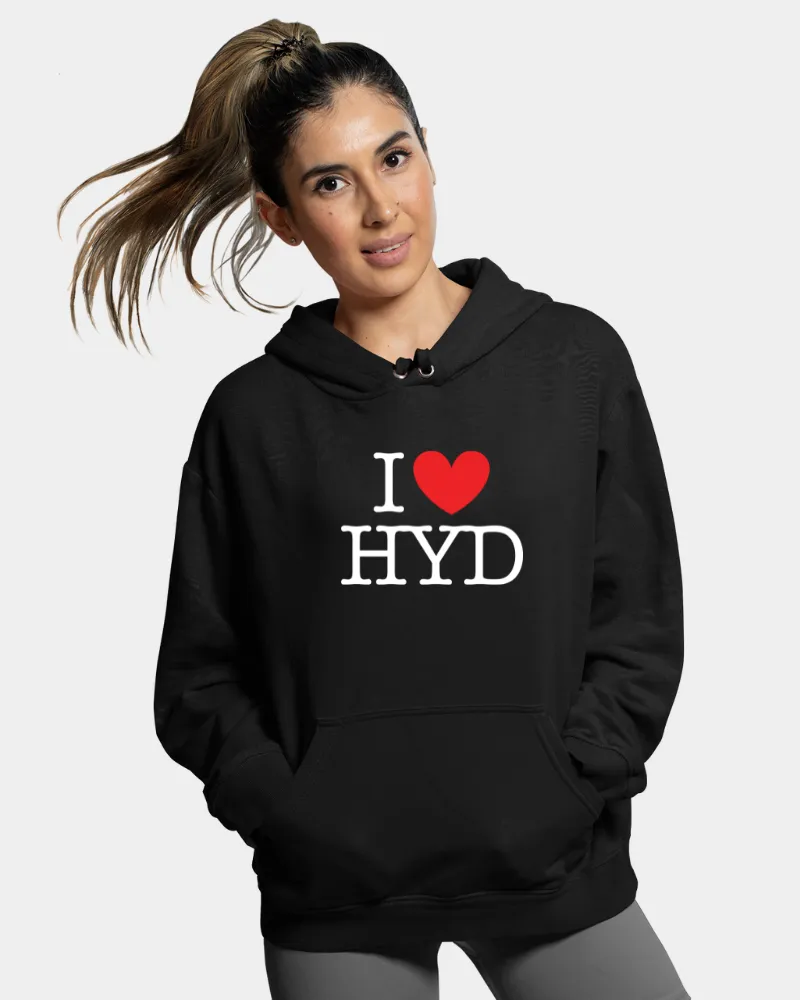 I Love Hyd Unisex Hoodie Black