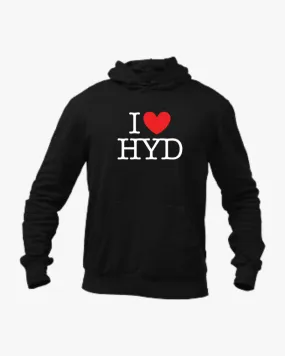 I Love Hyd Unisex Hoodie Black