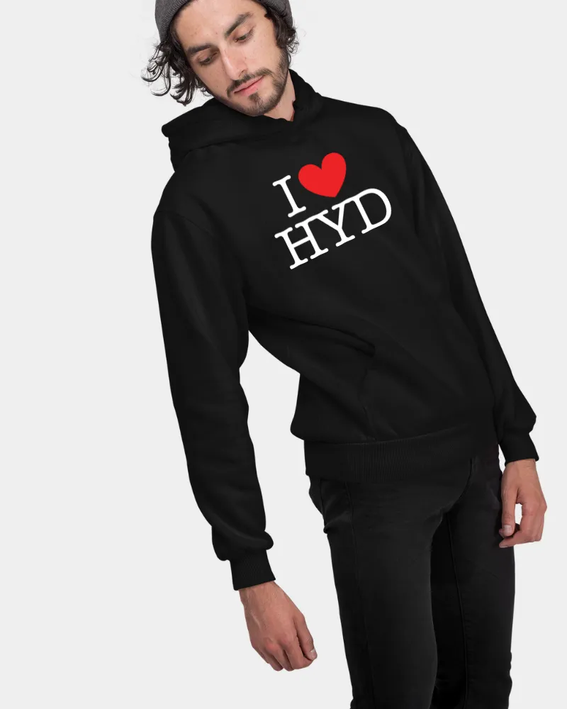 I Love Hyd Unisex Hoodie Black