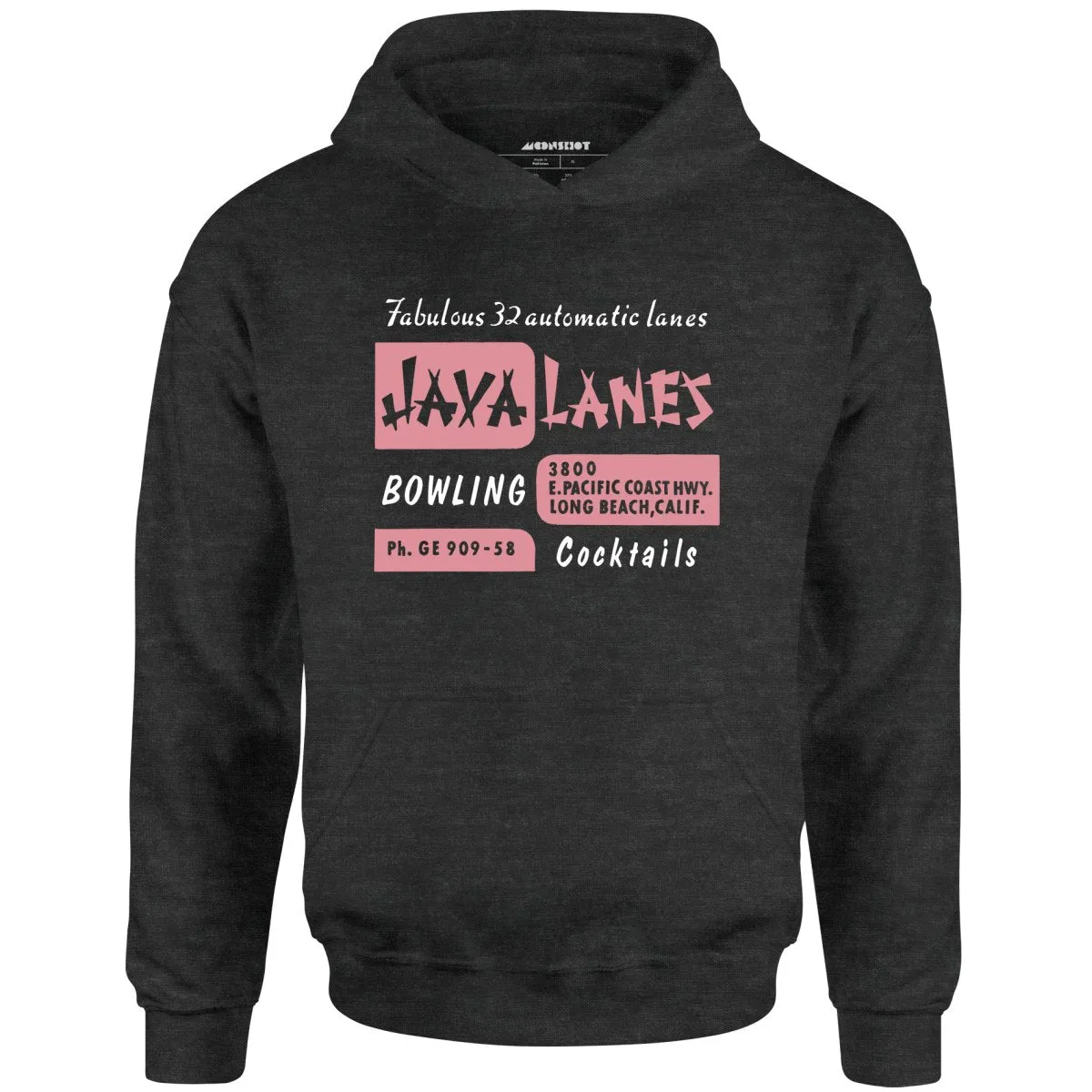 Java Lanes - Long Beach, CA - Vintage Bowling Alley - Unisex Hoodie