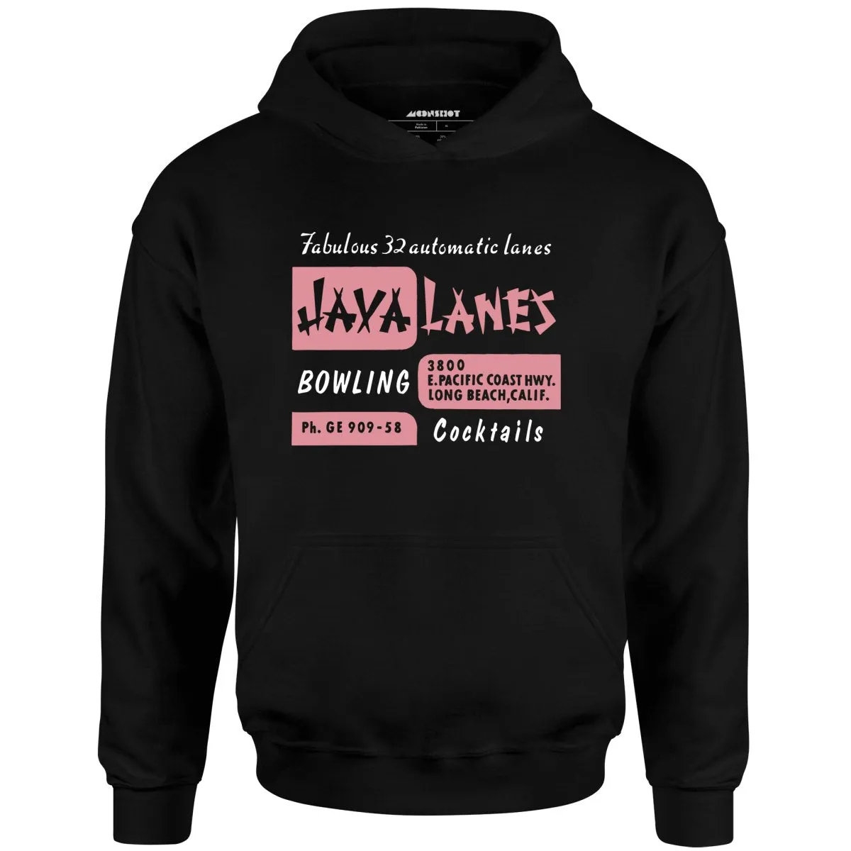 Java Lanes - Long Beach, CA - Vintage Bowling Alley - Unisex Hoodie