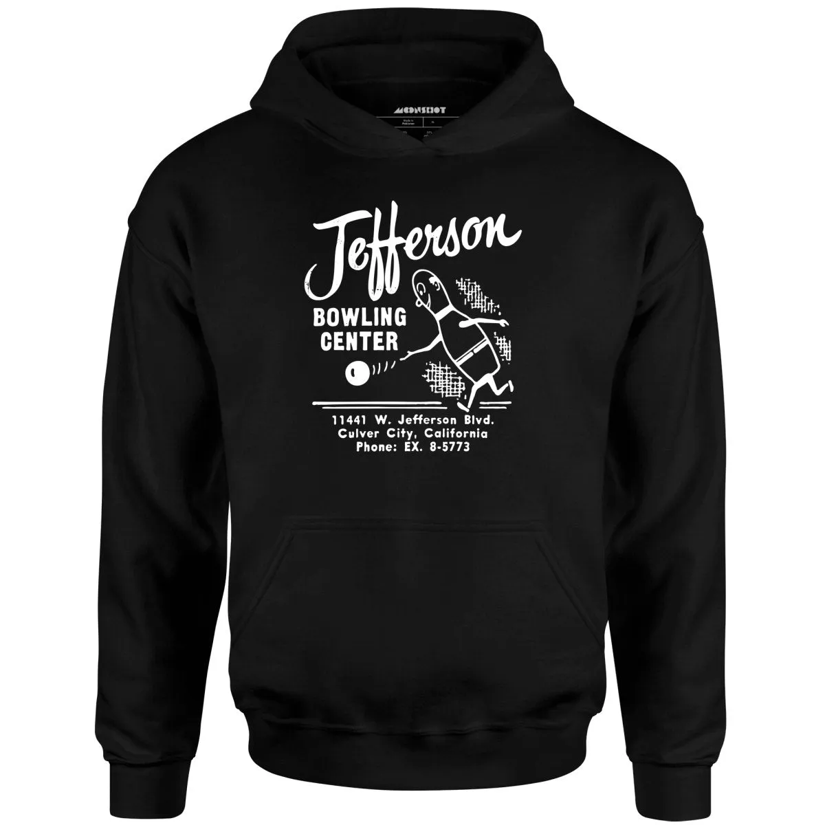 Jefferson Bowling Center - Culver City, CA - Vintage Bowling Alley - Unisex Hoodie