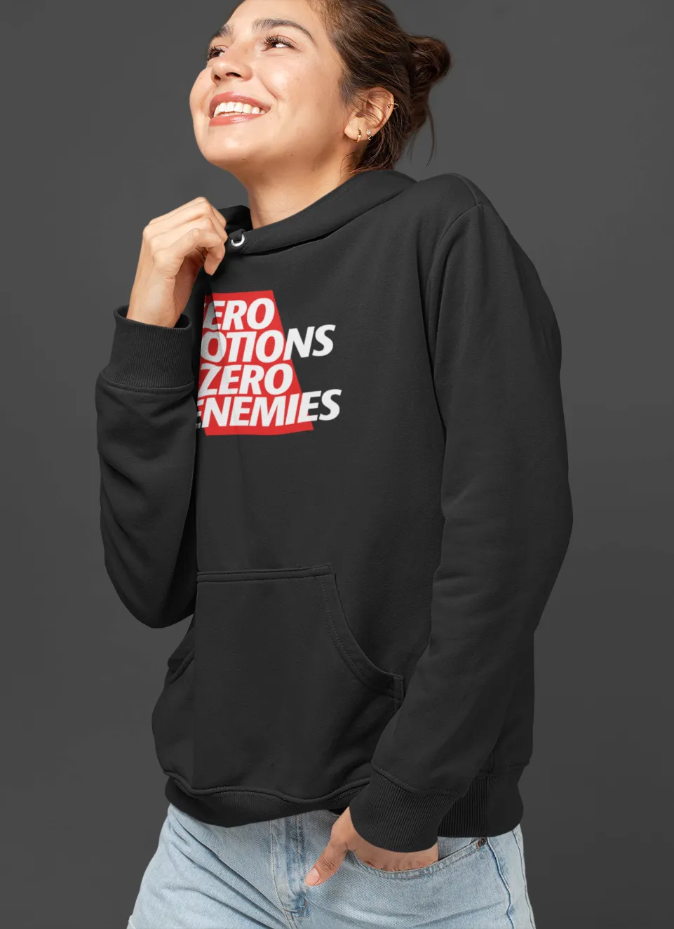 JrNTR- Zero emotions zero enemies Unisex Hoodie Black