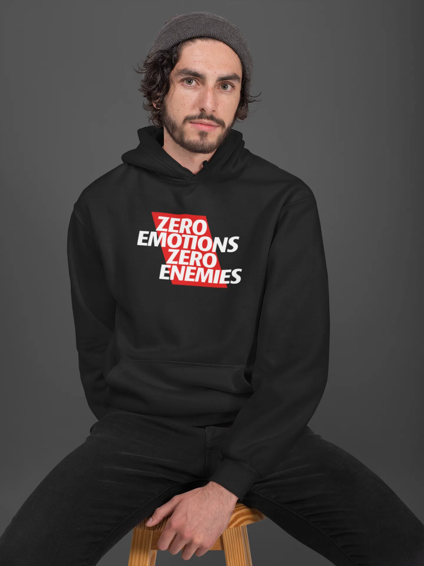 JrNTR- Zero emotions zero enemies Unisex Hoodie Black