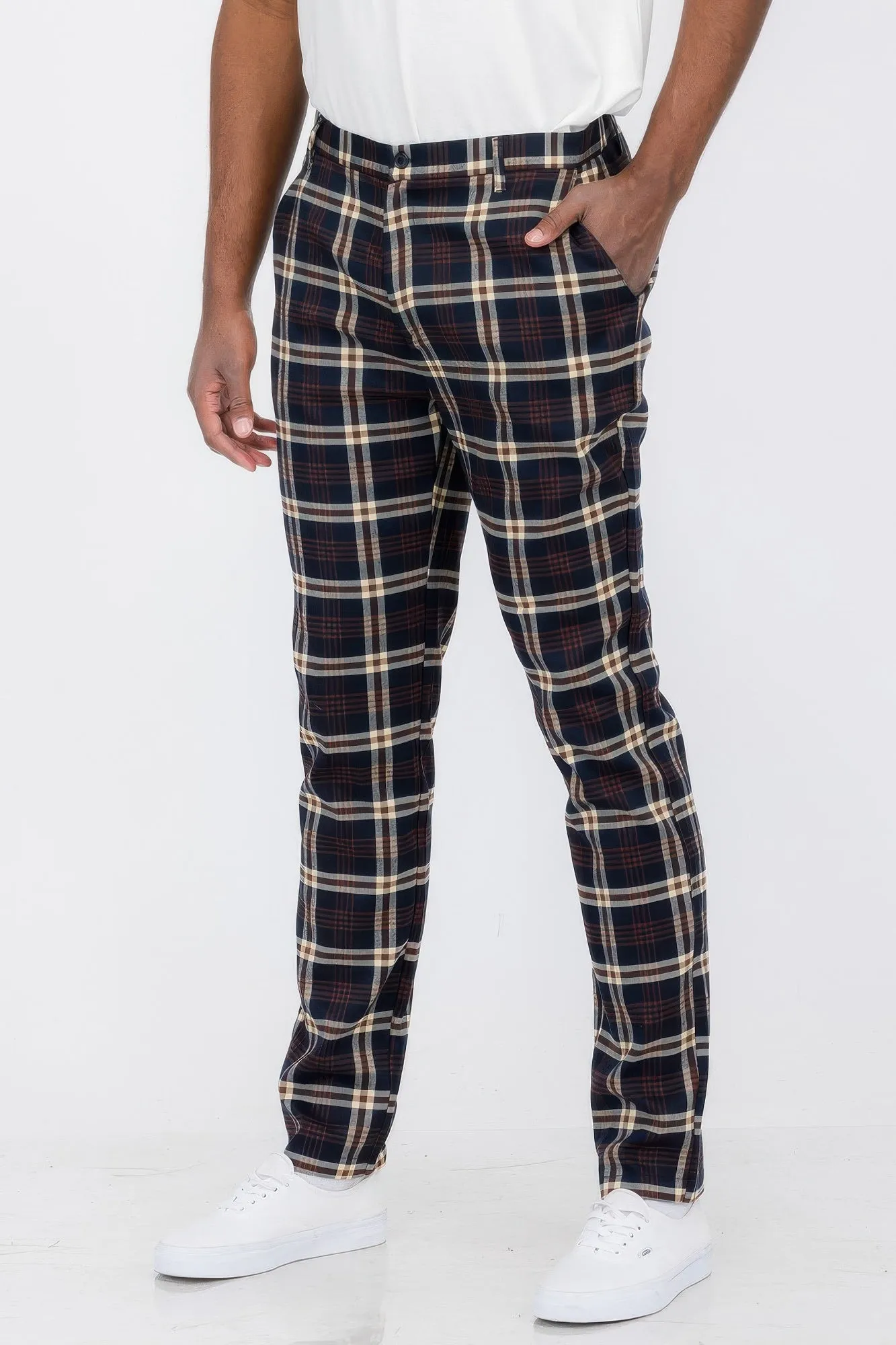 Mens Plaid Trouser Pants