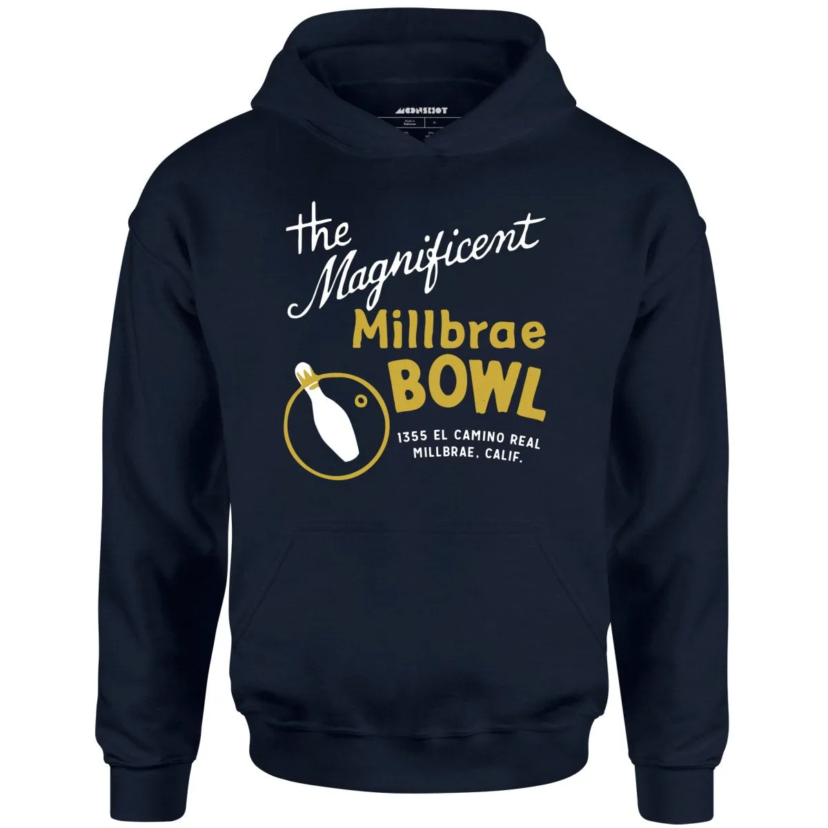 Millbrae Bowl - Millbrae, CA - Vintage Bowling Alley - Unisex Hoodie