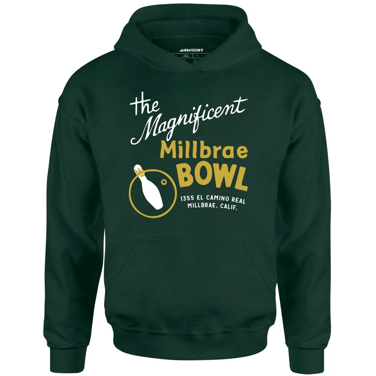 Millbrae Bowl - Millbrae, CA - Vintage Bowling Alley - Unisex Hoodie