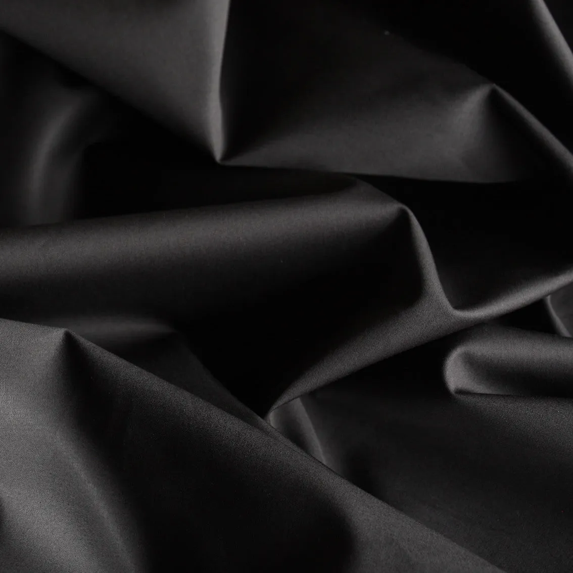 Plain Black Polished Cotton