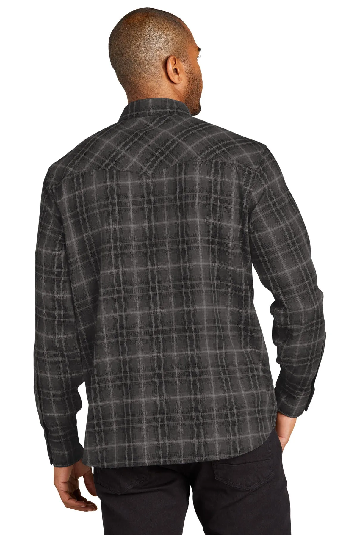 Port Authority Long Sleeve Ombre Plaid Shirt W672