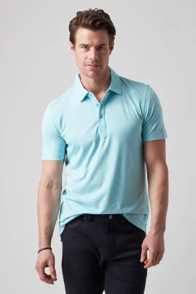 Raffi The Sherwood Essential Three Button Polo RW22206 | Aqua | Aqua Collection