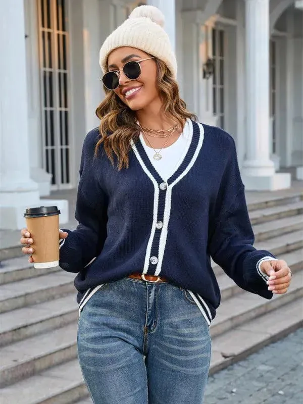 Stripes Women Cardigan Sweater