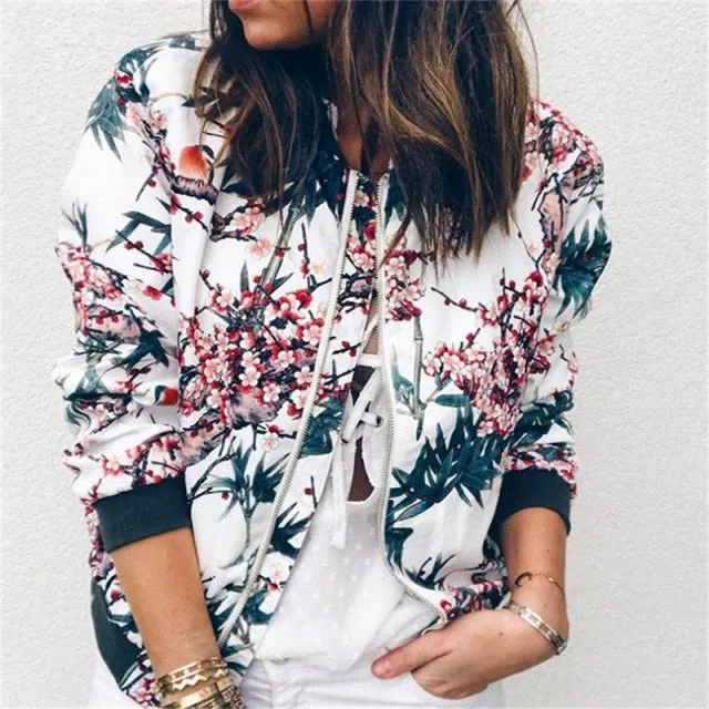 Trendy Floral Long Sleeve Fashion Casual Jacket