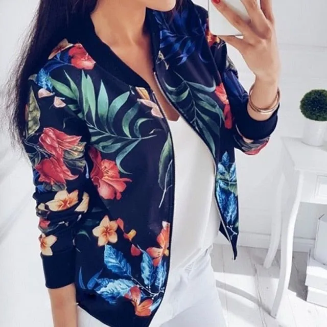 Trendy Floral Long Sleeve Fashion Casual Jacket