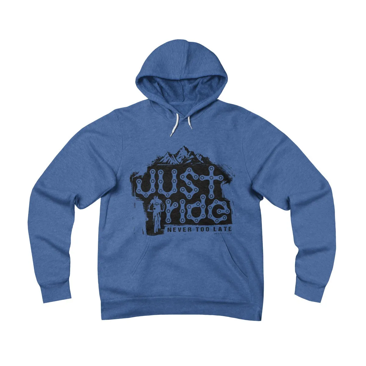 Unisex Just Ride Fleece Pullover Hoodie "blk Logo"