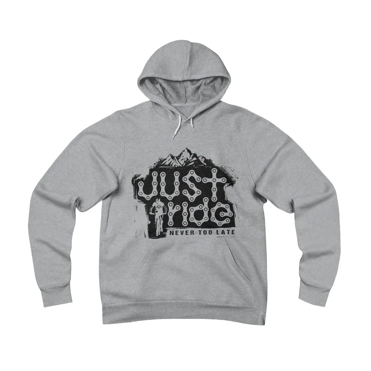 Unisex Just Ride Fleece Pullover Hoodie "blk Logo"