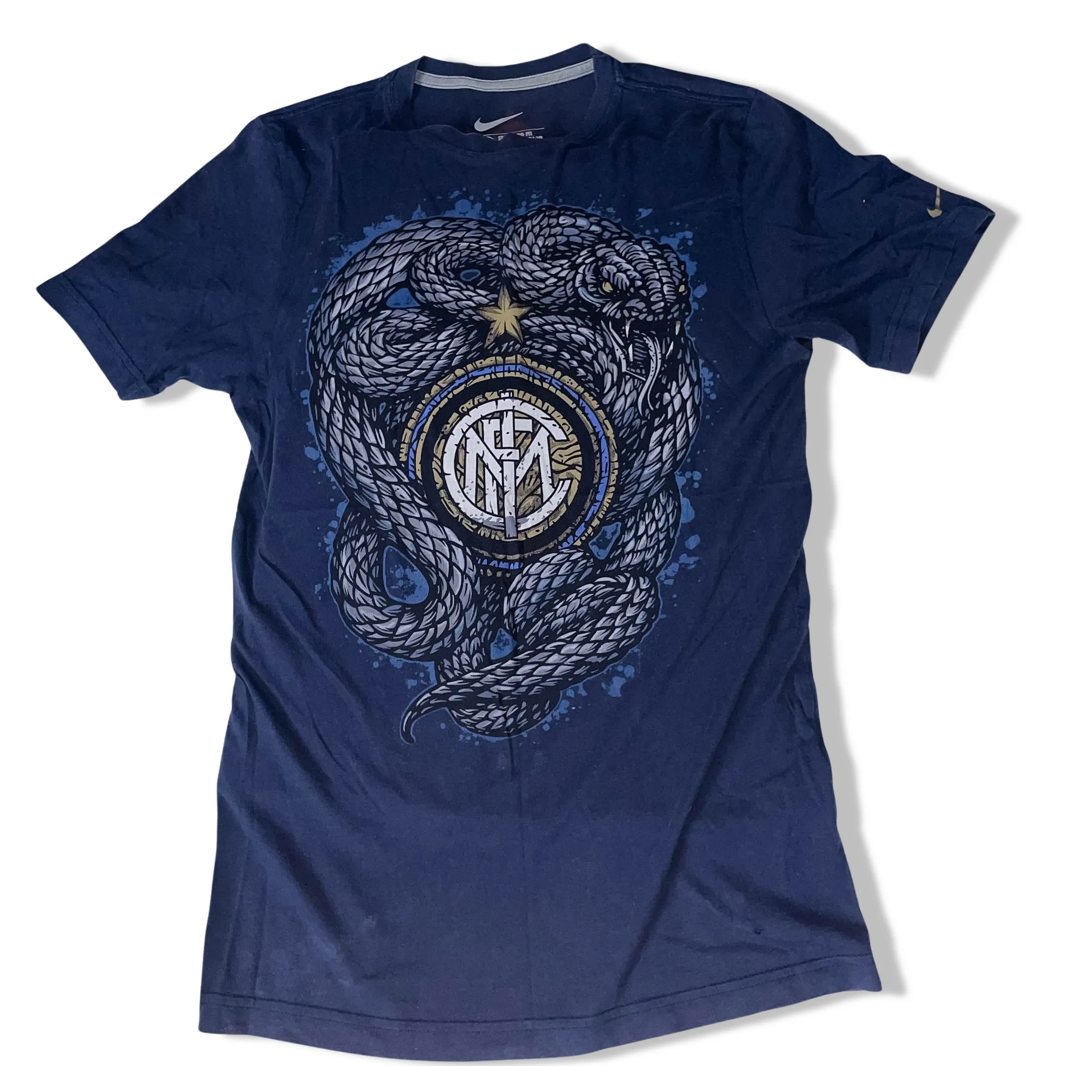 Vintage Nike Inter Milan football club logo graphics small navy tees