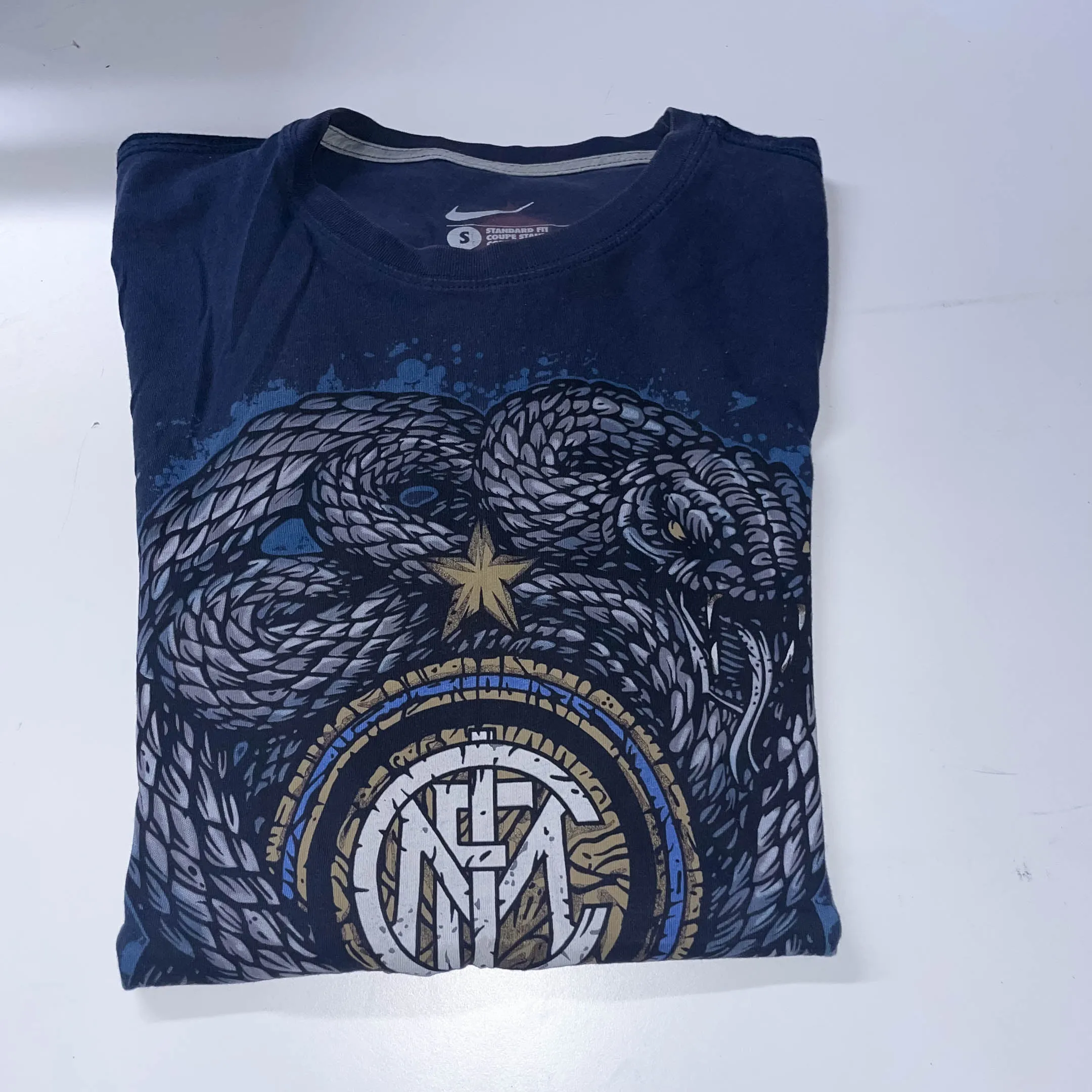 Vintage Nike Inter Milan football club logo graphics small navy tees