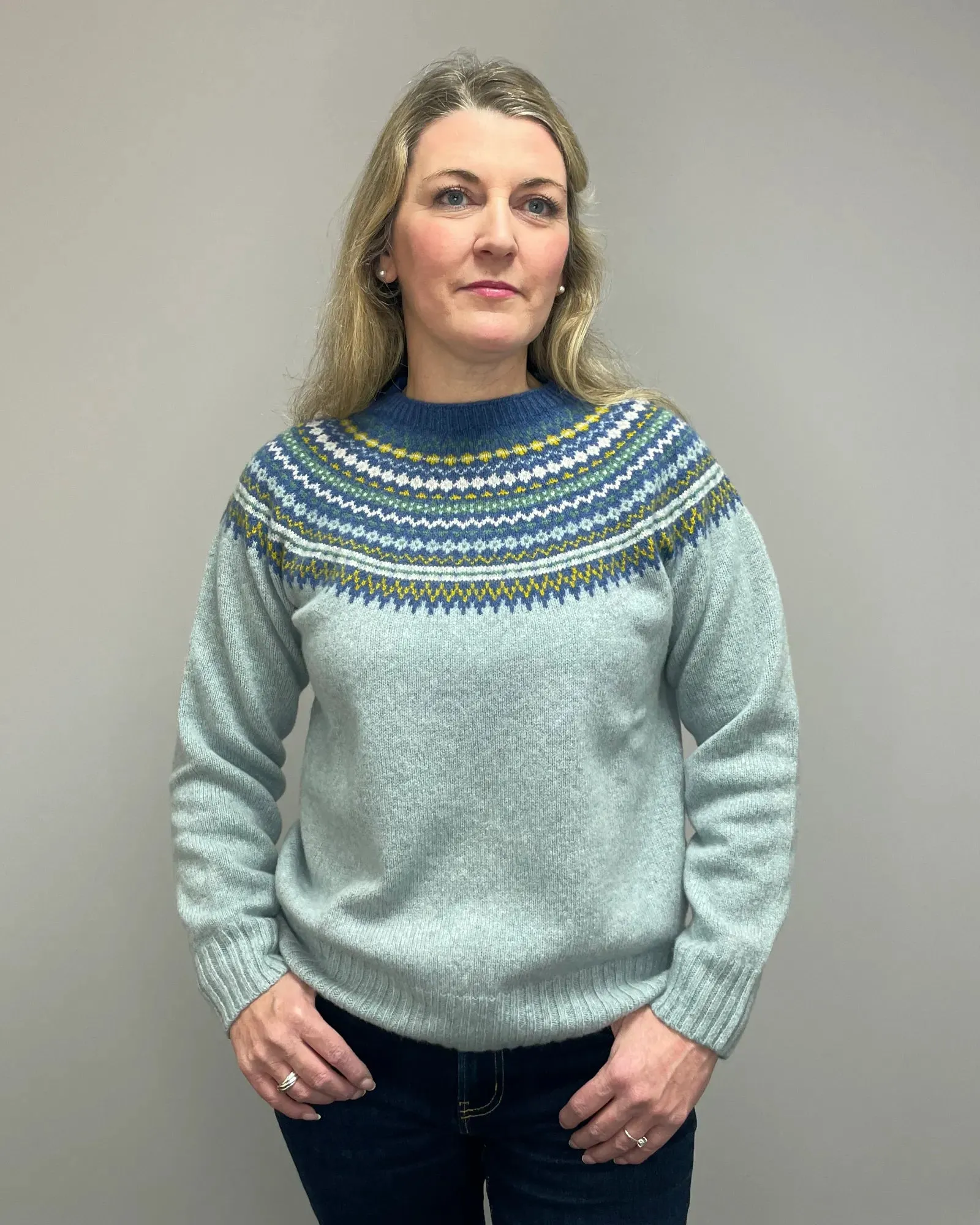 Women's Knitted Fair Isle Jumper (L5218/7) - Haar